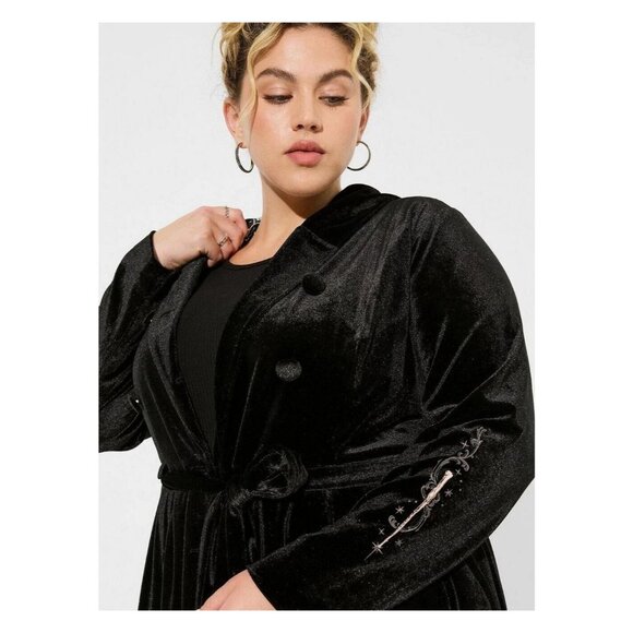Torrid Harry Potter Velvet Hooded Swing Coat Fall Winter Size 5x - Picture 5 of 8